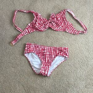 Venus red and white bathing suit like new